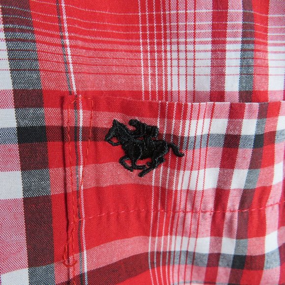 Kings Club* Men's Short Sleeve Button Down Curved Hem Chest Pocket Shirt~ Medium - Picture 8 of 14